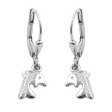 Ohrbrisur Ohrhänger Ohrringe 23x7mm Delfin glänzend rhodiniert Silber 925