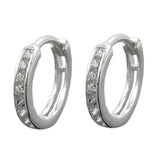 Creole 11x2mm Klappscharnier Zirkonia weiß Silber 925