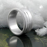 Ring matt 2 diamierte Linien Silber 925