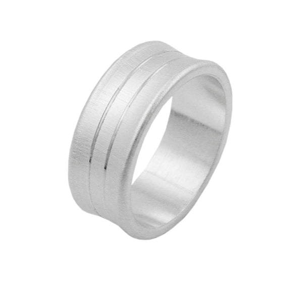 Ring, matt, 2 diam Linien, 925