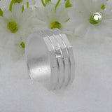 Ring 8mm matt mit 3 diamierten Linien Silber 925 Ringgröße 62