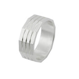 Ring 8mm matt mit 3 diamierten Linien Silber 925 Ringgröße 62