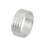 Ring, kantig matt, 3 diam Linien, 925