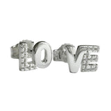 Stecker 6x7mm Zirkonia LOVE Silber 925