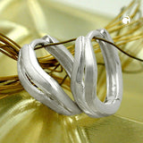 Creole, matt und diamantiert, Silber 925