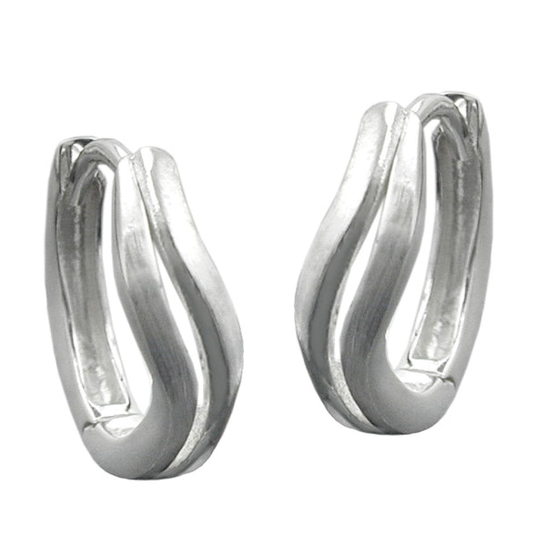 Creole, matt und diamantiert, Silber 925
