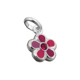 Anhänger 8mm Blume pink lackiert Silber 925