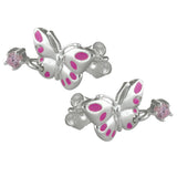 Stecker Schmetterling pink, Silber 925