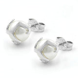 Stecker, 6mm Perle Imitat, Silber 925