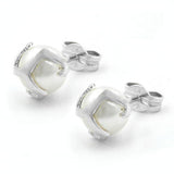 Stecker, 6mm Perle Imitat, Silber 925
