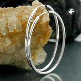Creole 51/41mm oval Drahtcreole mit Steckverschluss Silber 925