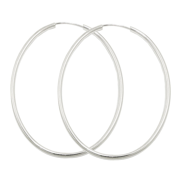 Creole 51/41mm oval Drahtcreole mit Steckverschluss Silber 925
