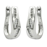 Creole 21x6mm Klappscharnier mit Zirkonias rhodiniert Silber 925