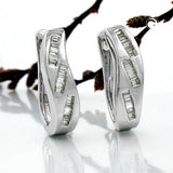 Creole 21x6mm Klappscharnier mit Zirkonias rhodiniert Silber 925