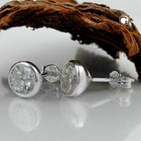 Stecker, Zirkonia, weiß, Silber 925