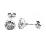 Stecker, Zirkonia, weiß, Silber 925