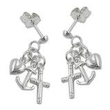 Stecker Glaube-Liebe-Hoffnung Silber 925