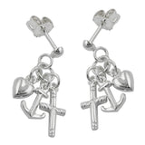 Stecker Glaube-Liebe-Hoffnung Silber 925