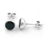 Stecker, Zirkonia, schwarz, Silber 925