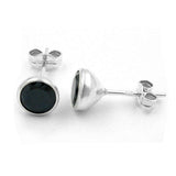 Stecker, Zirkonia, schwarz, Silber 925