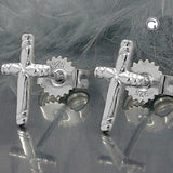 Stecker, Kreuz mit Muster, Silber 925
