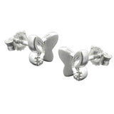 Stecker 6x7mm Schmetterling mit Zirkonias Silber 925