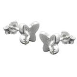 Stecker 6x7mm Schmetterling mit Zirkonias Silber 925