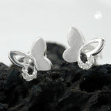 Stecker 6x7mm Schmetterling mit Zirkonias Silber 925