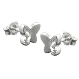 Stecker 6x7mm Schmetterling mit Zirkonias Silber 925