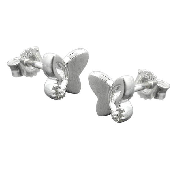 Stecker 6x7mm Schmetterling mit Zirkonias Silber 925