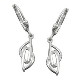 Ohrbrisur Ohrhänger Ohrringe 30x7mm matt-glänzend Silber 925