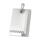 Anhänger, Gravurplatte matt-diamantiert, Silber 925