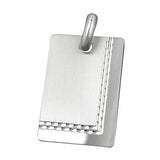 Anhänger, Gravurplatte matt-diamantiert, Silber 925