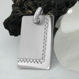 Anhänger, Gravurplatte matt-diamantiert, Silber 925