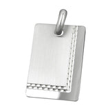 Anhänger, Gravurplatte matt-diamantiert, Silber 925