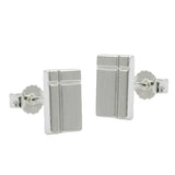 Stecker 8x6mm Viereck mit Kreuz matt diamantiert Silber 925