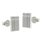 Stecker 8x6mm Viereck mit Kreuz matt diamantiert Silber 925
