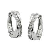 Creole 15x4mm Klappscharnier Zirkonia glänzend rhodiniert Silber 925