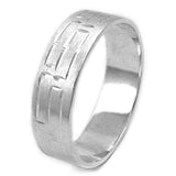 Ring, matt-diam, mit Muster, 925