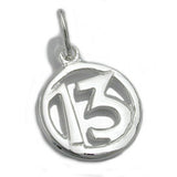 Anhänger, Die 13, glänzend, Silber 925