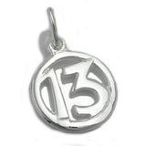 Anhänger, Die 13, glänzend, Silber 925
