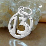 Anhänger, Die 13, glänzend, Silber 925