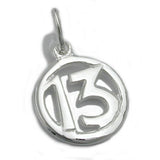 Anhänger, Die 13, glänzend, Silber 925