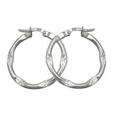 Creole 25x2mm diamantiert Bügelverschluss Silber 925