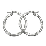 Creole 25x2mm diamantiert Bügelverschluss Silber 925
