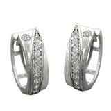 Creole 13x4mm Klappscharnier Zirkonias rhodiniert Silber 925