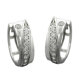 Creole 13x4mm Klappscharnier Zirkonias rhodiniert Silber 925