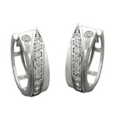 Creole 13x4mm Klappscharnier Zirkonias rhodiniert Silber 925