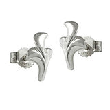 Stecker 9x6mm kleine Blüte glänzend Silber 925
