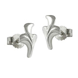 Stecker 9x6mm kleine Blüte glänzend Silber 925